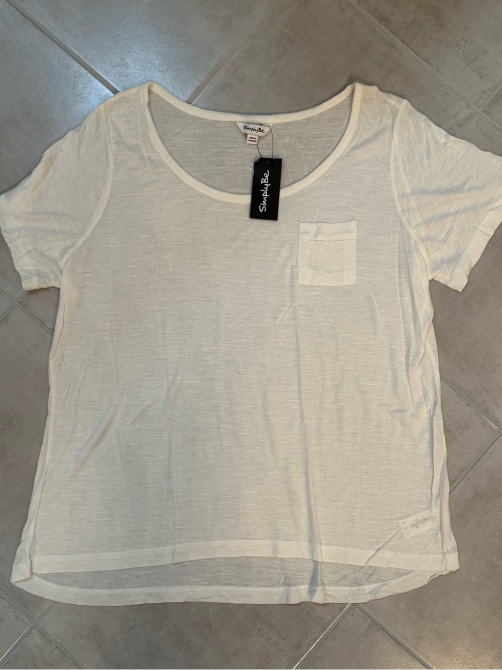Simply Be Semi-transparent Off White Tee Sz 16 NWT